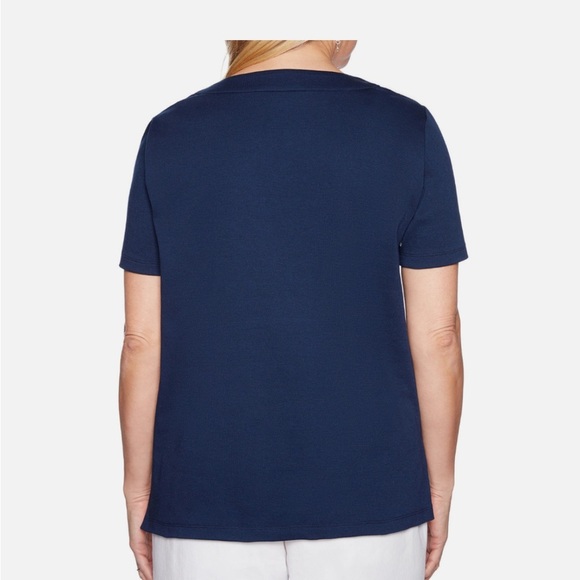 Alfred Dunner Crew Neck Short Sleeve T-Shirt Women Size L - Picture 2 of 9